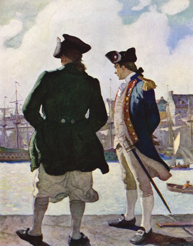 Na mořské stěně s Johnem Paulem Jonesem od Newell Convers Wyeth
