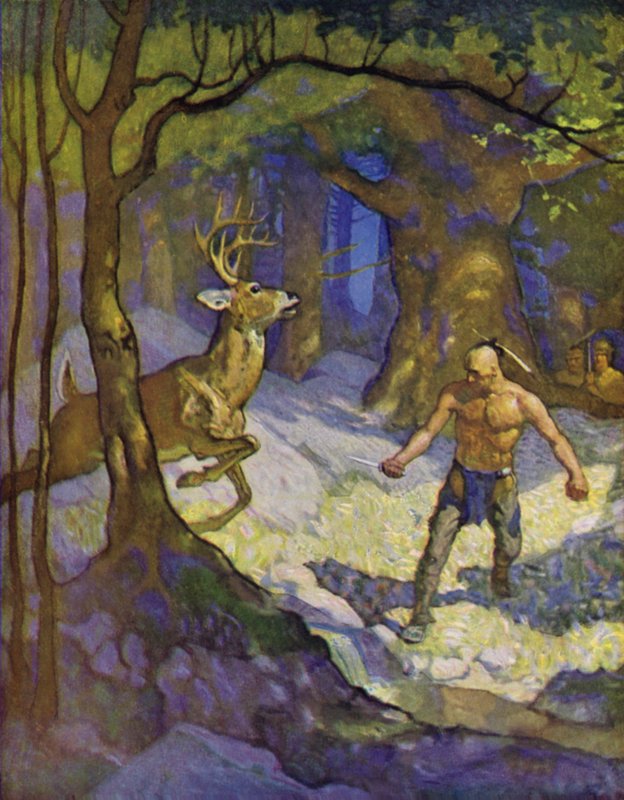 Ilustrace k filmu Poslední Mohykán od Newell Convers Wyeth