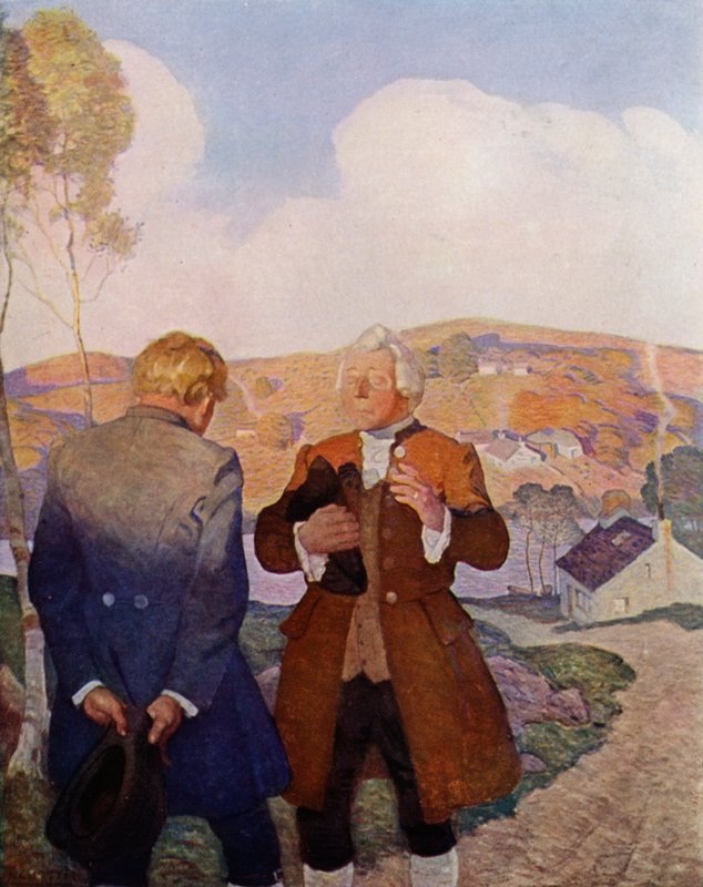 Ilustrace k filmu Uneseni od Roberta Louise Stevensona (barevné lito) od Newell Convers (after) Wyeth