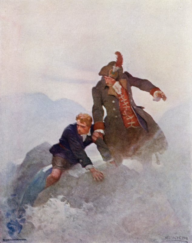 Ilustrace k filmu Uneseni od Roberta Louise Stevensona (barevné lito) od Newell Convers (after) Wyeth