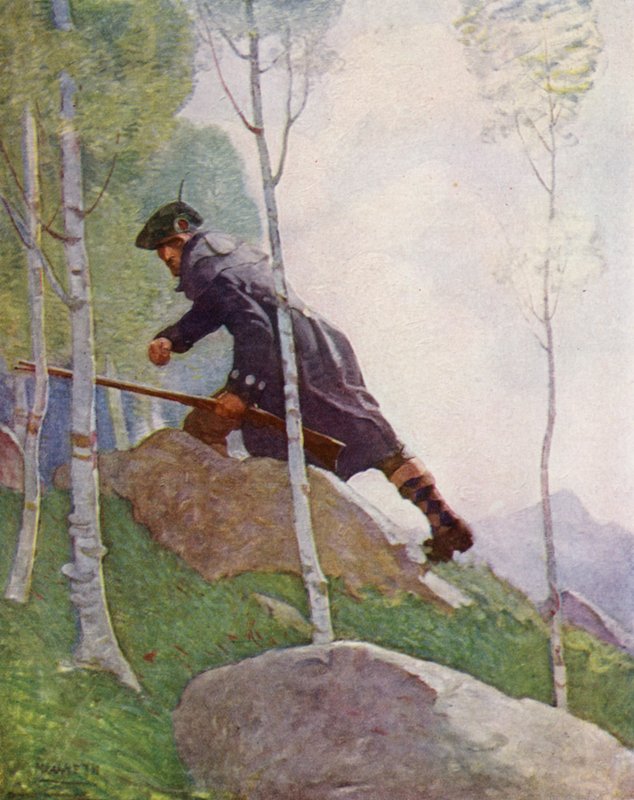 Ilustrace k filmu Uneseni od Roberta Louise Stevensona (barevné lito) od Newell Convers (after) Wyeth
