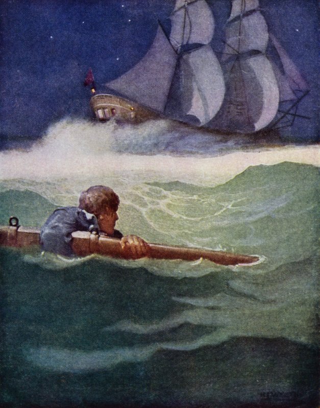 Ilustrace k filmu Uneseni od Roberta Louise Stevensona (barevné lito) od Newell Convers (after) Wyeth