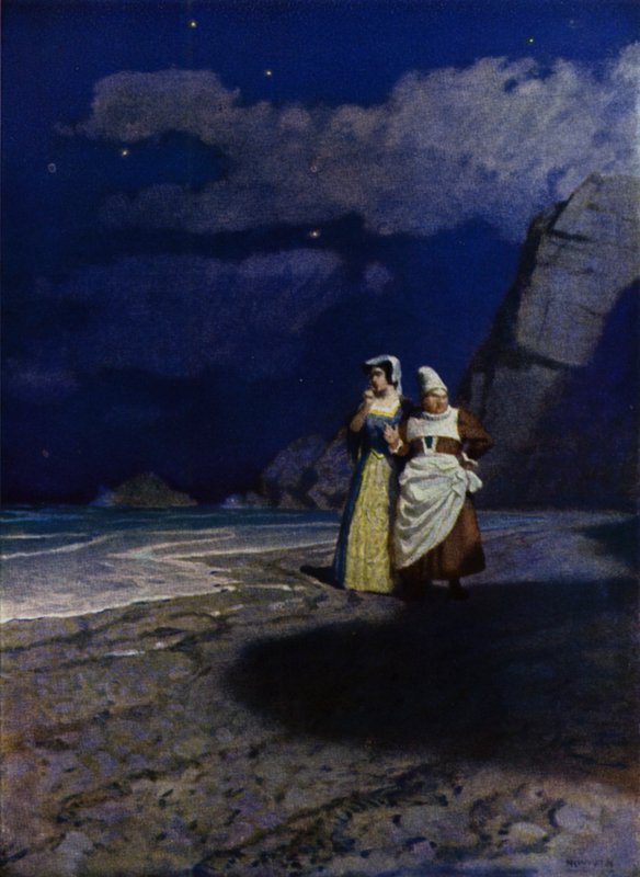 Ilustrace pro Westward Ho! Charles Kingsley (barevné lito) od Newell Convers (after) Wyeth