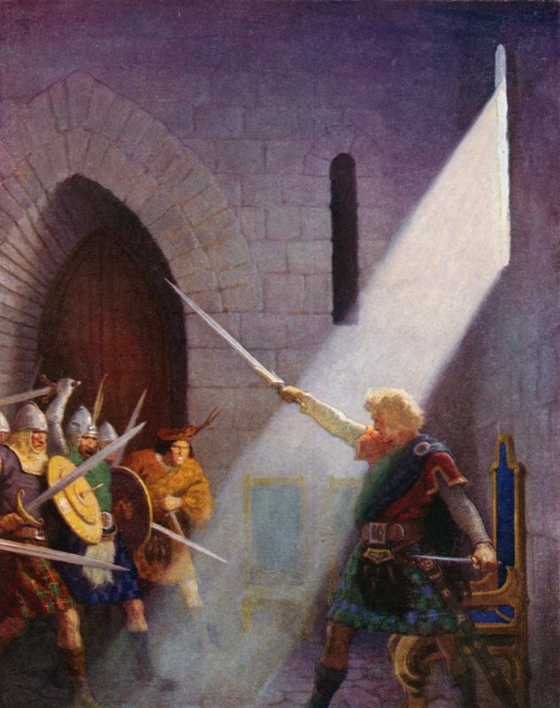 Wallace tasí královský meč od Newell Convers (after) Wyeth