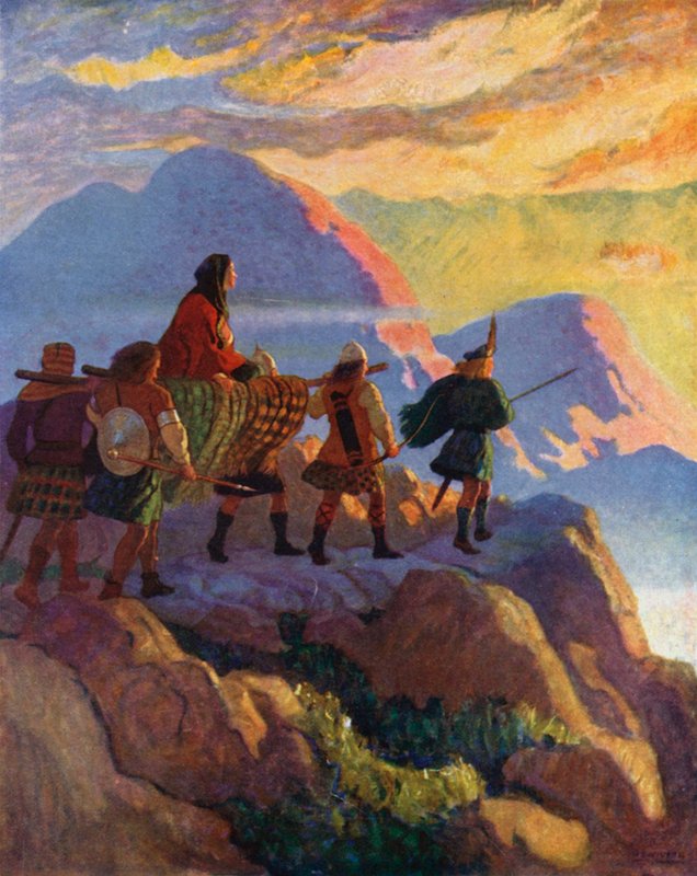Helen sestupuje do Glen of Stones od Newell Convers Wyeth