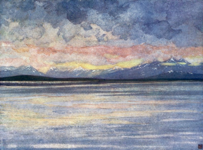 Norsko: Hory a fjord s výhledem na Molde (barva lito) od Nico Jungman