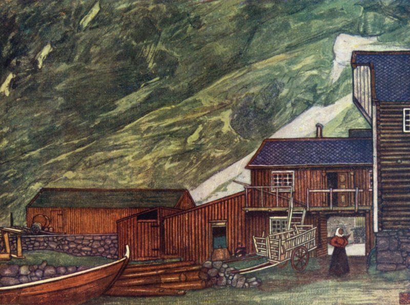 Norsko: Na fjordu, Sundalsoren (barva lito) od Nico Jungman
