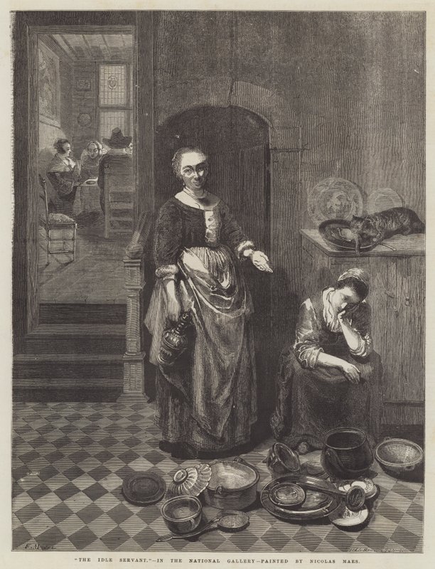 Nečinný sluha od Nicolaes Maes