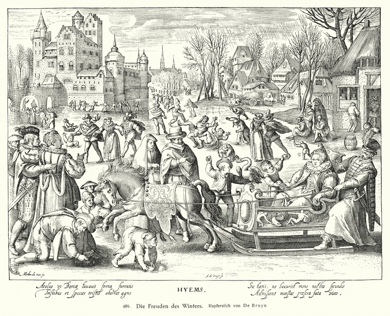 Radosti zimy (mědirytina) od Nicolaes de (after) Bruyn