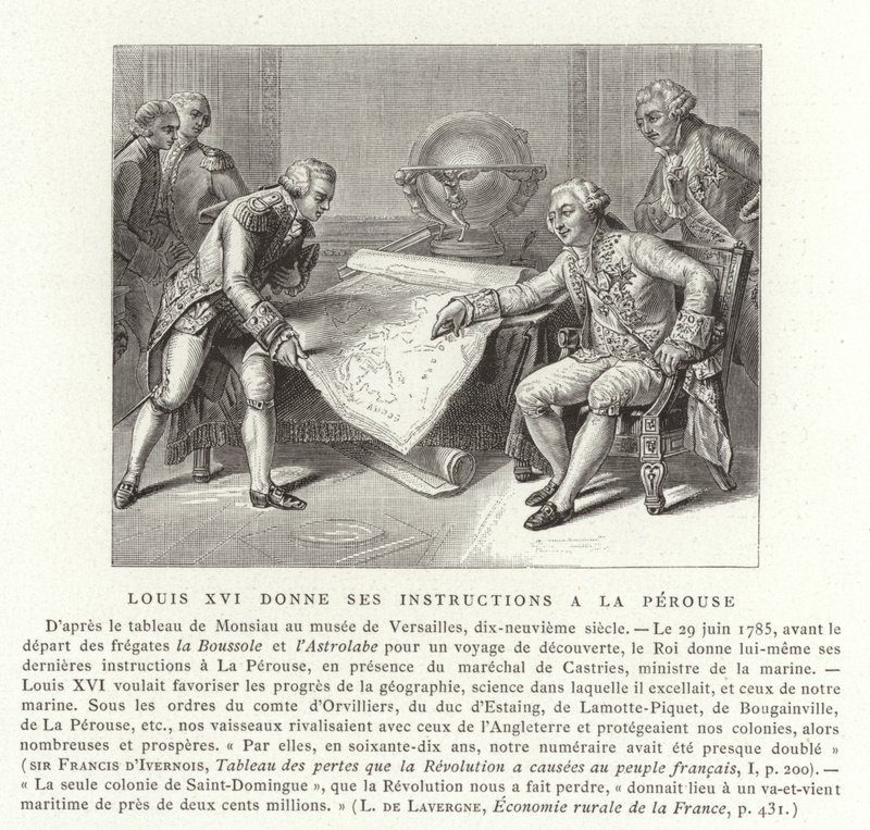 Ludvík XVI. Francouzský dával své pokyny hraběti de Laperouse, 1785 od Nicolas Andre Monsiau