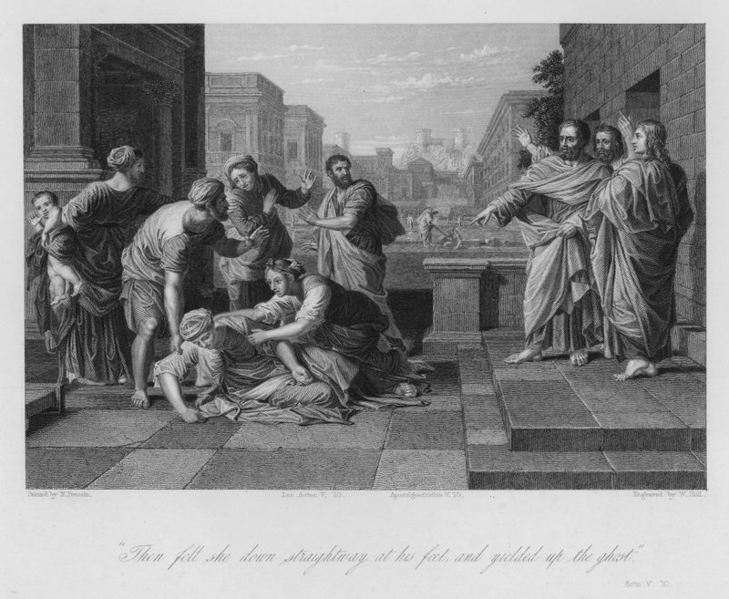 Smrt Safiry, Skutky V od Nicolas (after) Poussin