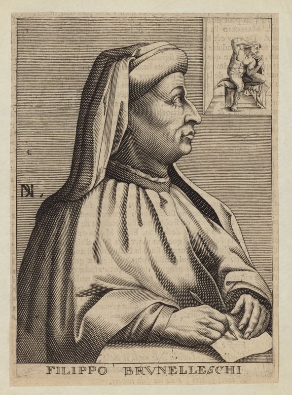 Filippo Brunelleschi , italský architekt a inženýr od Nicolas II de Larmessin