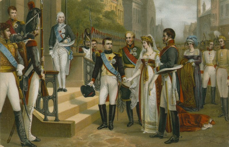 Napoleon přijímá královnu Luisu Pruskou v Tilsitu, 6. července 1807 od Nicolas Louis Francois Gosse