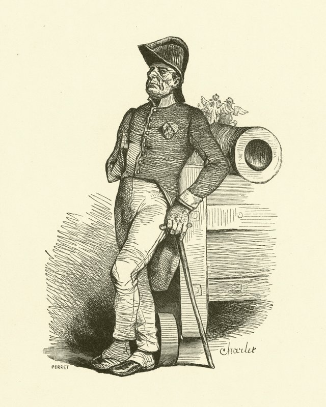 Důchodce (rytina) od Nicolas Toussaint (after) Charlet