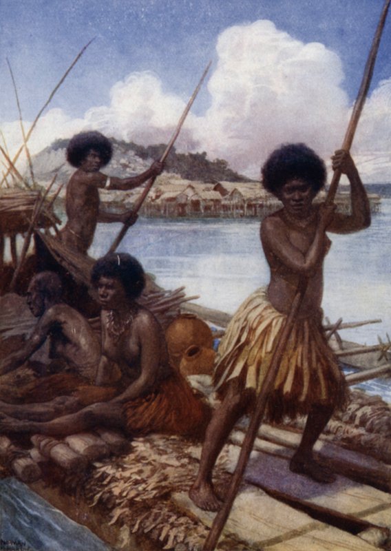 Off to Market, Britská Nová Guinea (barevné lito) od Norman Hardy