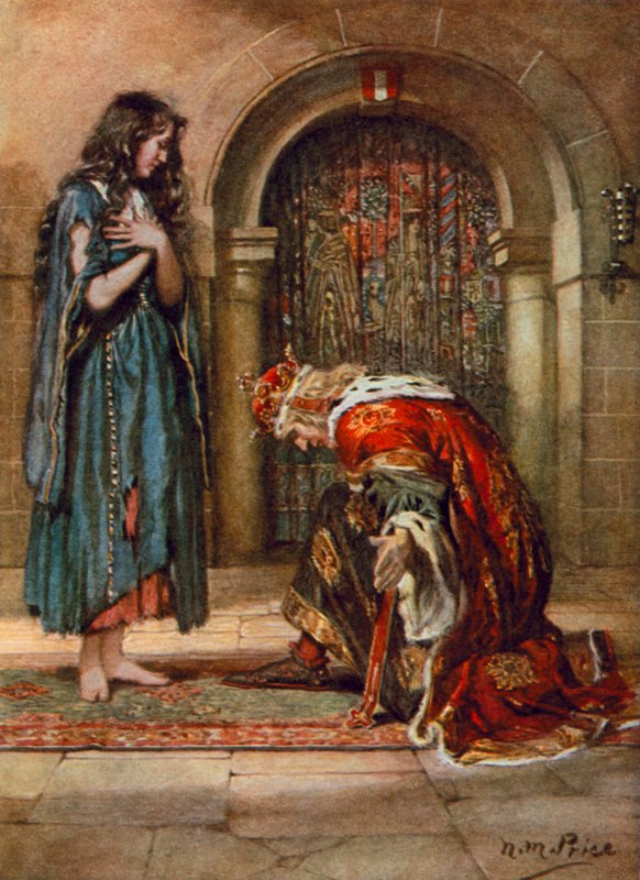 Tennyson, The Beggar-Maid (barevné lito) od Norman Mills (after) Price