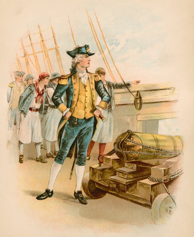 John Paul Jones, první kapitán amerického námořnictva od North American