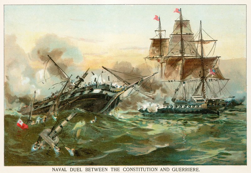 Námořní souboj mezi Constitution a Guerriere od North American