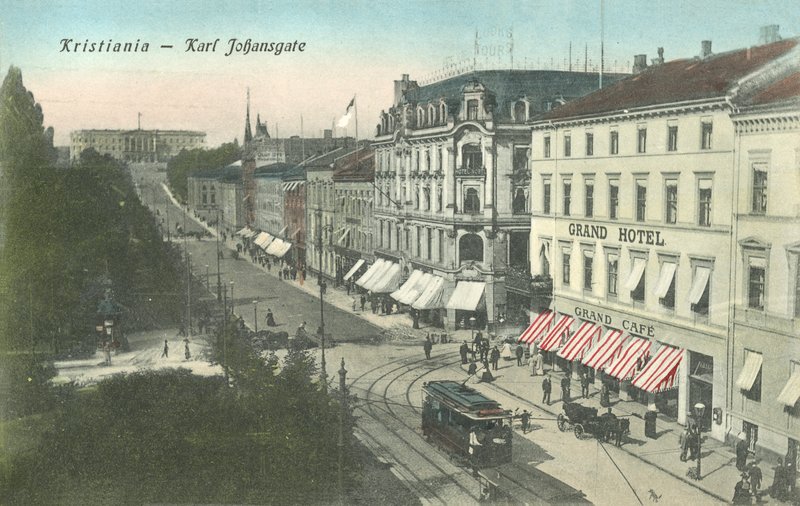 Kristiania (v Oslu), Norsko, Karl Johans Gate od Norwegian Photographer