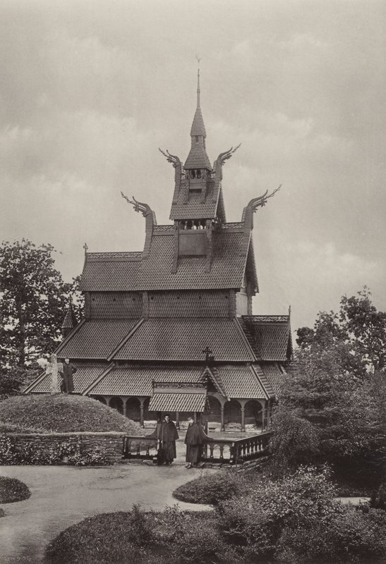 Fantoft, Stave-Church, Bergen (černobílá fotografie) od Norwegian Photographer