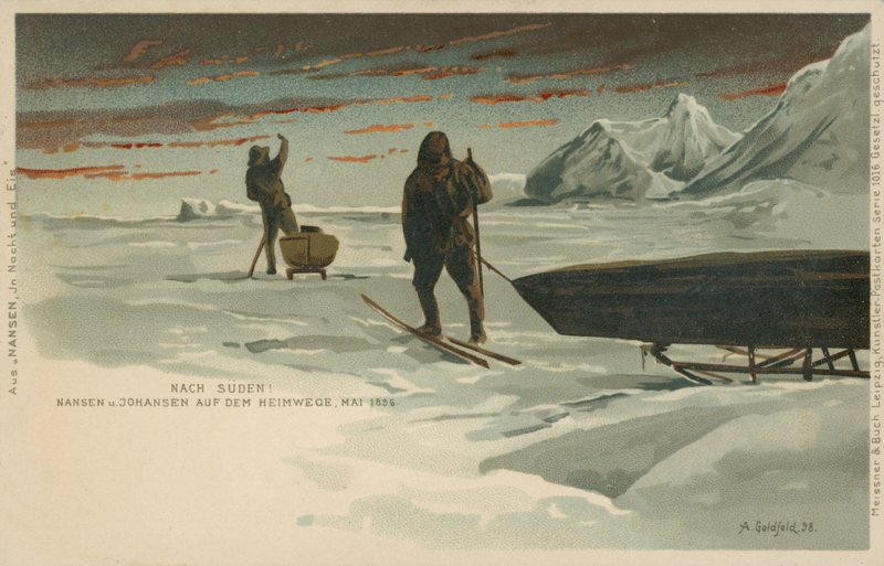 Nansenova expedice Fram, květen 1896 (barevné lito) od Norwegian School