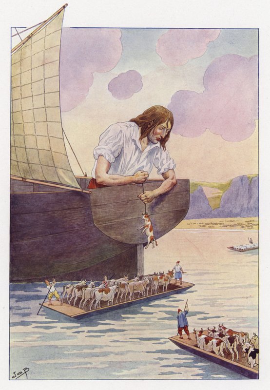 Ilustrace pro Gullivers Travels od Onfray de Breville Job