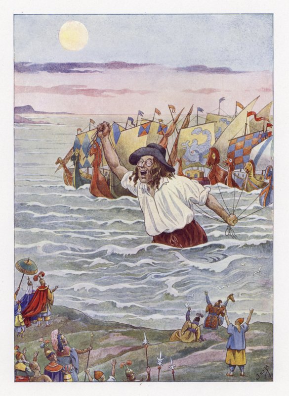 Ilustrace pro Gullivers Travels od Onfray de Breville Job