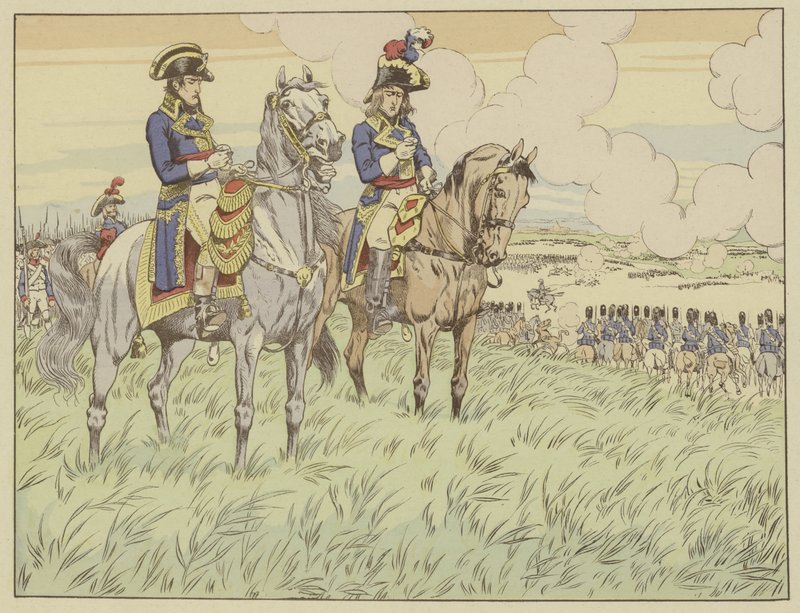 Napoleon a generál Louis Desaix v bitvě u Marenga, 24. června 1800 od Onfray de Breville Job