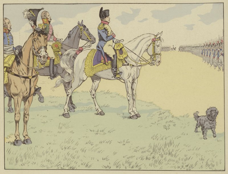 Napoleon hodnotí francouzskou armádu po podepsání smluv z Tilsitu, 7. července 1807 od Onfray de Breville Job