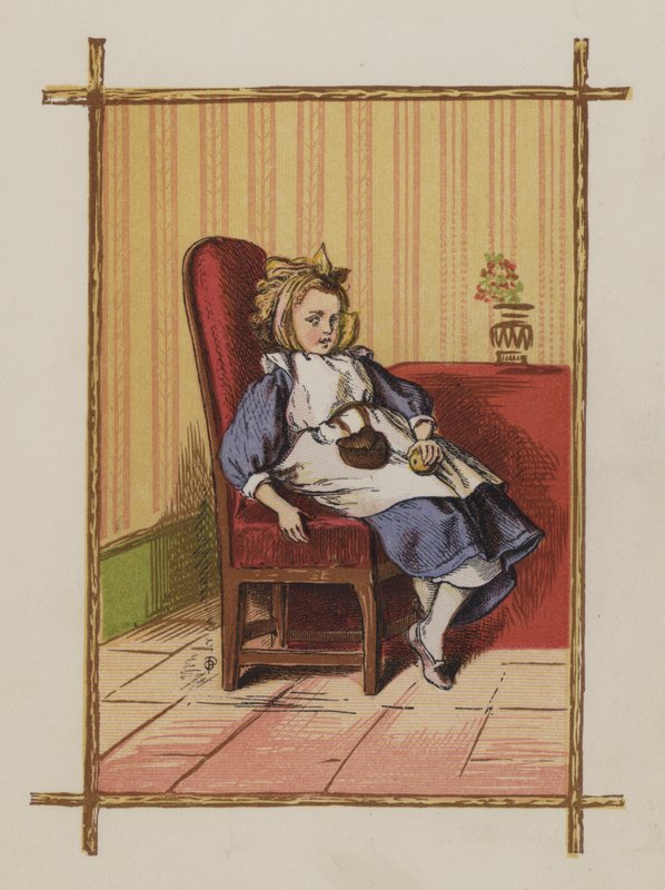 Dívka sedící na židli (barva litho) od Oskar Pletsch