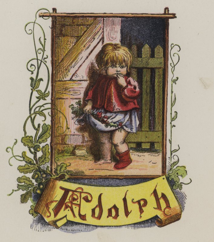 Malý chlapec jménem Adolph (color litho) od Oskar Pletsch