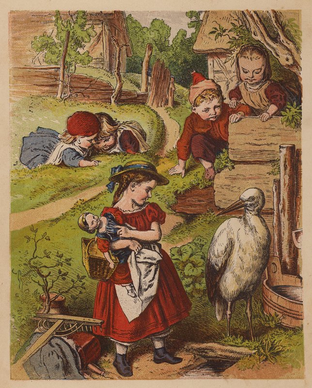 Pan Čáp (barevná litografie) od Oskar Pletsch