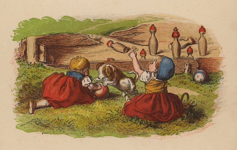Devět kolíků (barevná litografie) od Oskar Pletsch
