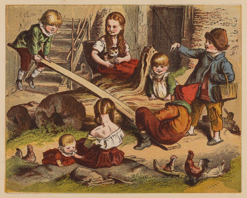 See-Saw (barevná litografie) od Oskar Pletsch