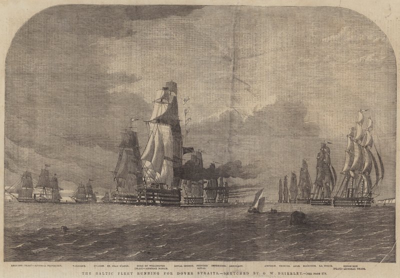 Baltská flotila běží do Doverské úžiny od Oswald Walters Brierly