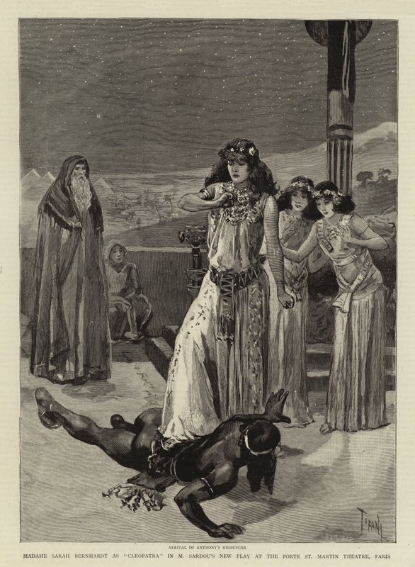 Madame Sarah Bernhardt jako Kleopatra v M. Sardouově nové hře v Porte St Martin Theatre, Paříž od Oswaldo Tofani