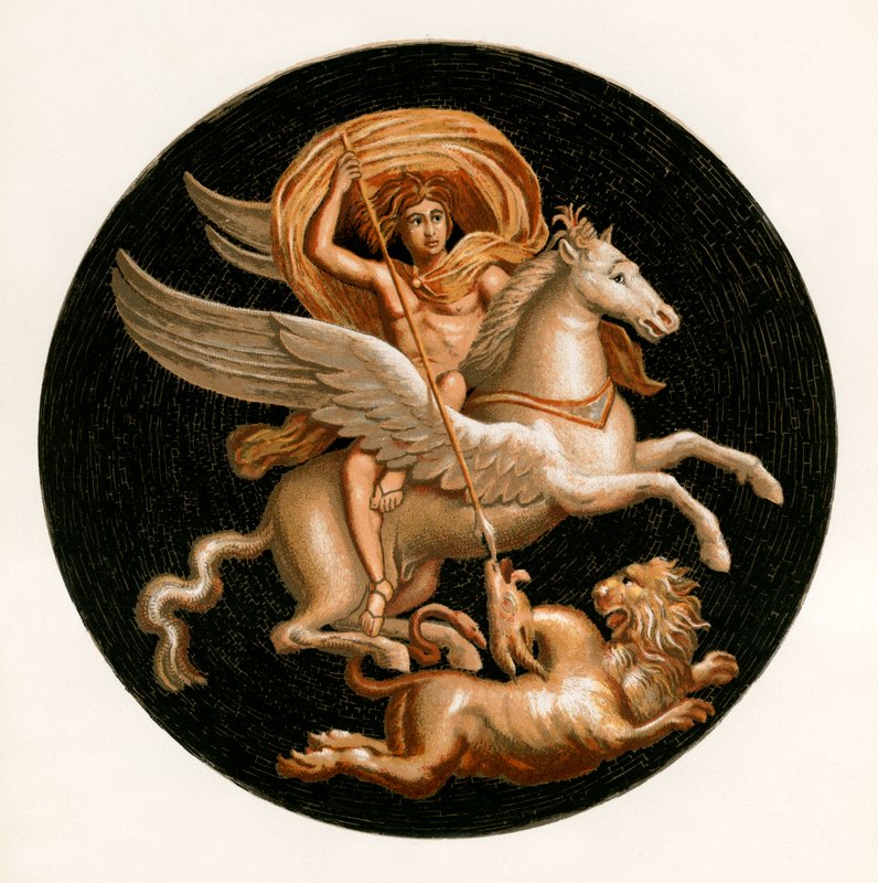 Bellerophon zabíjí Chimeru od P. Sellier