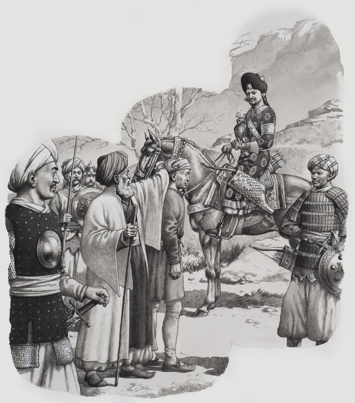 Janičáři (kvaš na papíře) od Pat (1907-95) Nicolle