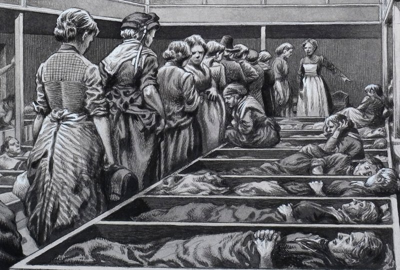 Londýnská mise pro ženy bez domova (kvaš na papíře) od Pat (1907 95) Nicolle