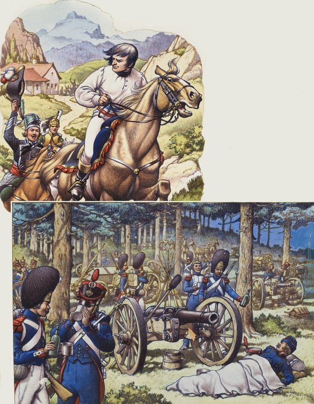 Napoleon a Napoleonova císařská garda (kvaš na papíře) od Pat (1907 95) Nicolle