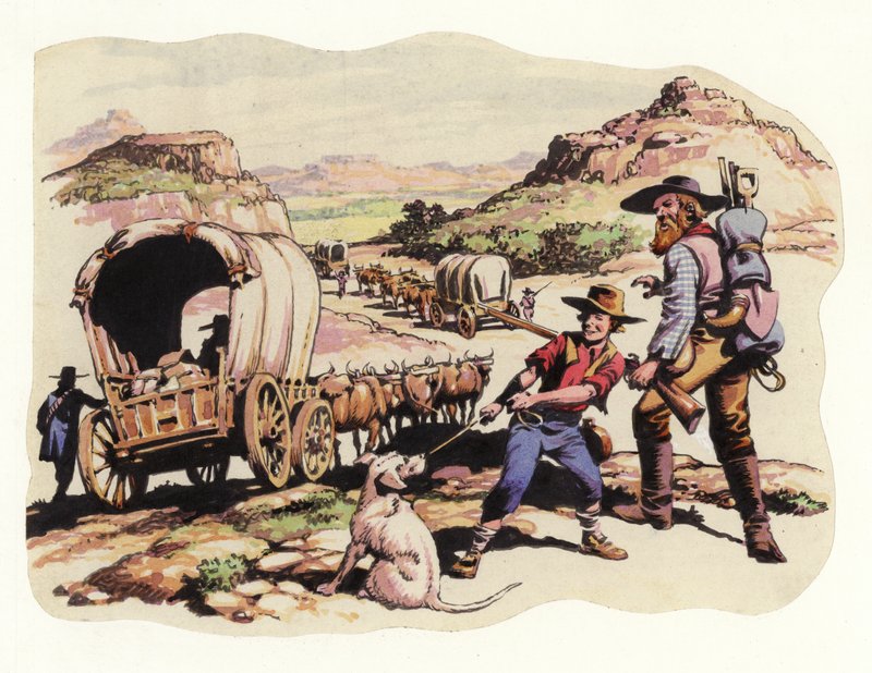 Velká cesta v letech 1835-1837 (kvaš na papíře) od Pat (1907-95) Nicolle