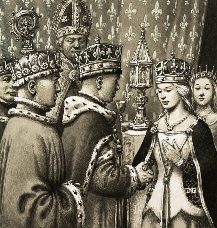 Sňatek krále Jindřicha V. a francouzské princezny Kateřiny od Pat (1907 95) Nicolle