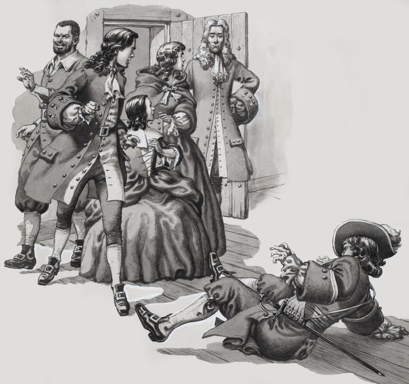 "Ten dragoun obtěžoval tu mladou dámu," vysvětlil jsem. od Pat (1907-95) Nicolle