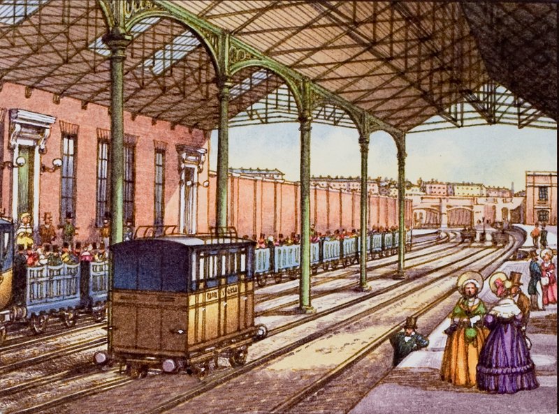 Nádraží Euston v roce 1837 od Pat (1907 95) Nicolle