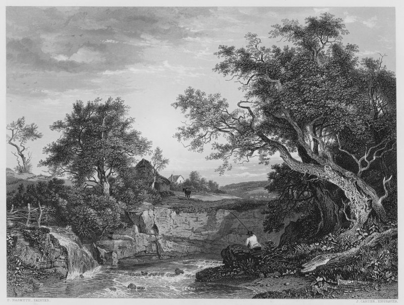 Rybářský kout, z obrázku v galerii Vernon (rytina) od Patrick Nasmyth