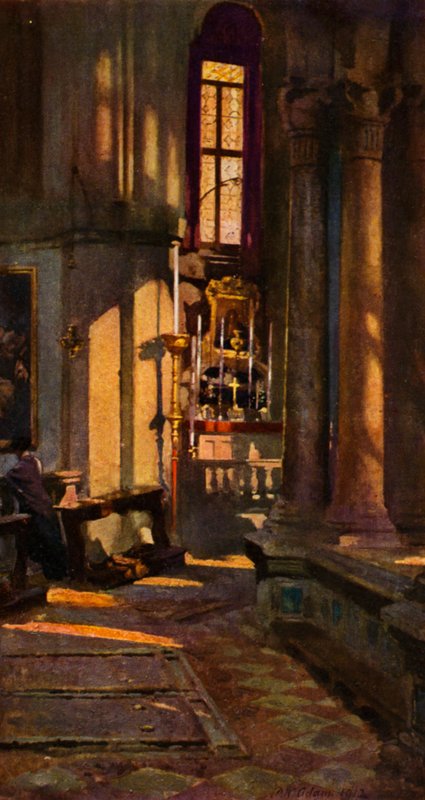 San Zaccaria, Benátky (barevné lito) od Patrick William Adam