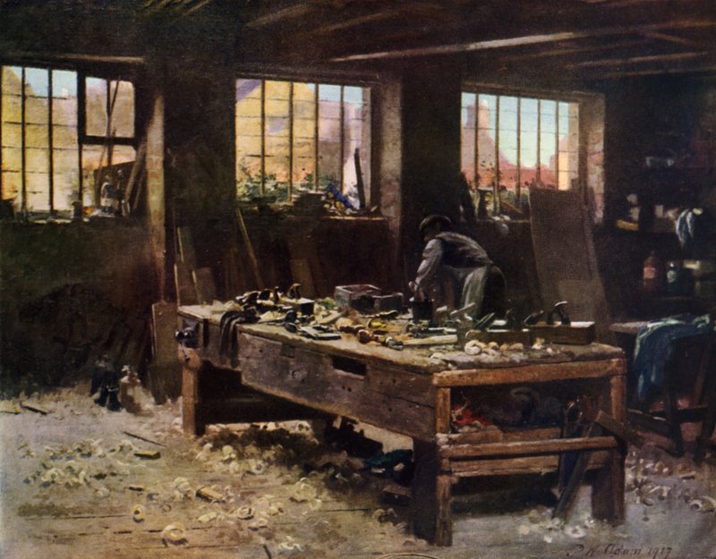 Tesařství (barevné lito) od Patrick William Adam