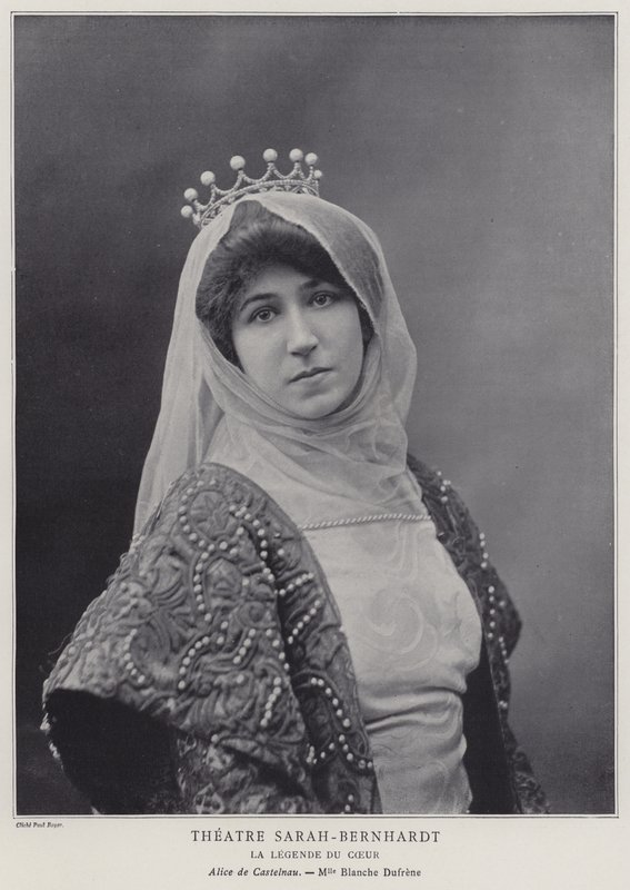 Blanche Dufrene jako Alice de Castelnau v La Legende du Coeur od Paul Boyer