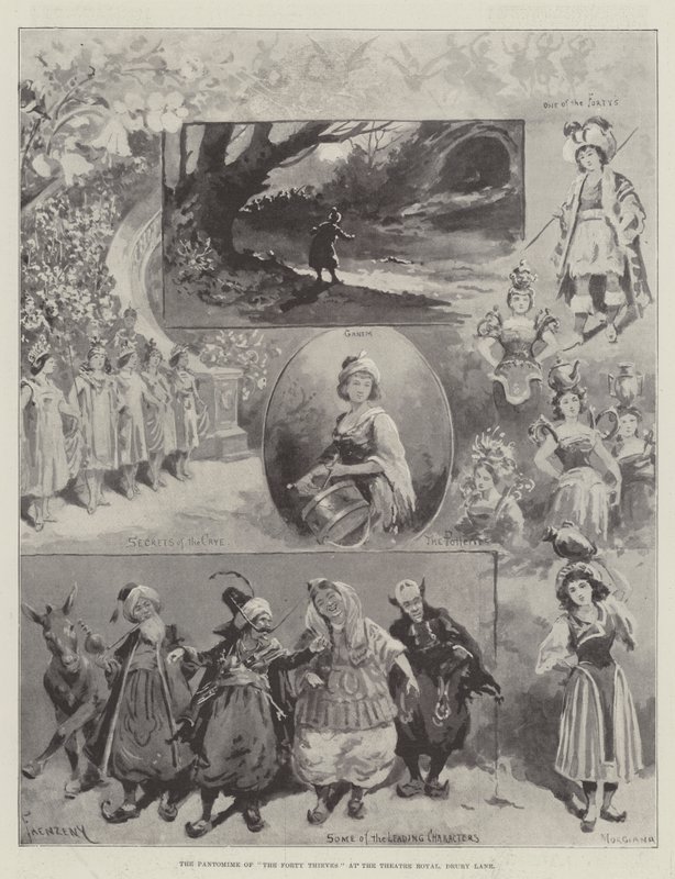 Pantomima čtyřiceti zlodějů v Theatre Royal, Drury Lane od Paul Frenzeny