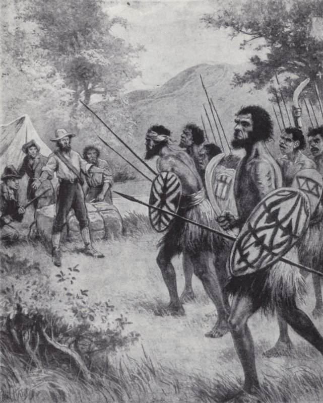 Kapitán Cook a původní obyvatelé Austrálie od Paul (after) Hardy